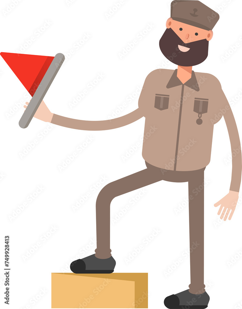 General or Soldier Character Holding Flag
General or Soldier Character Holding Flag