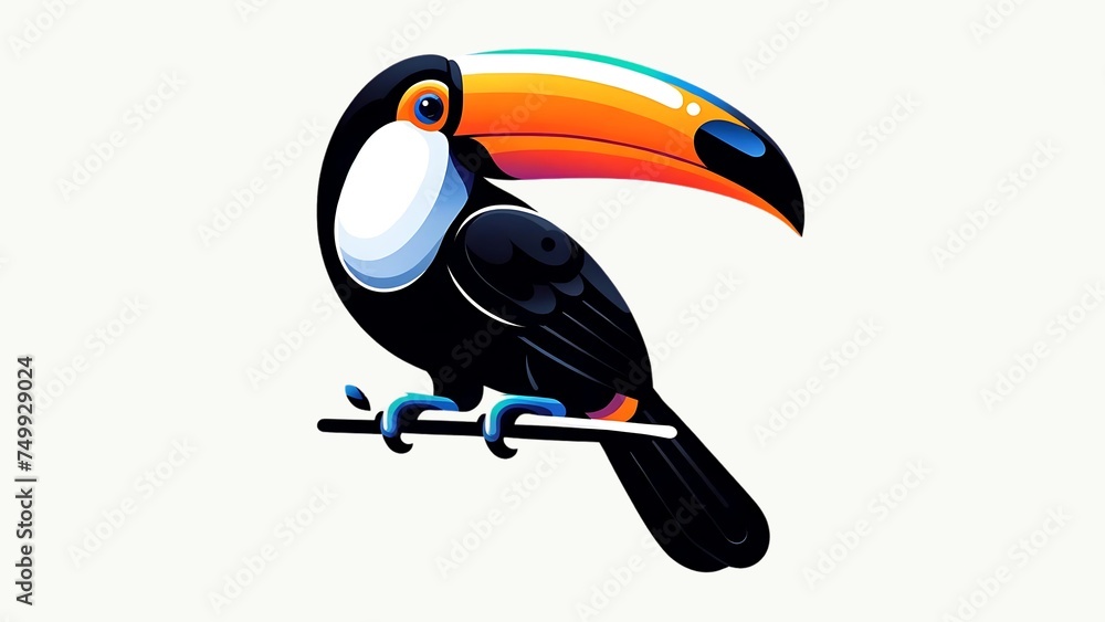 Naklejka premium Toco Toucan vector white background