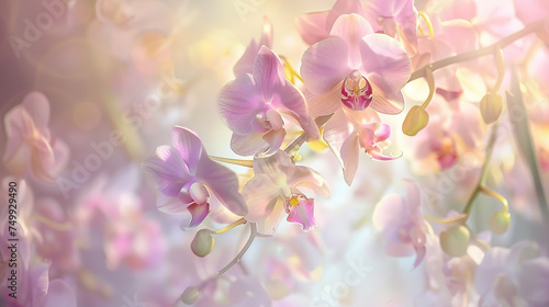 Dreamy Pastel Colored Orchid Background