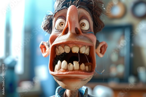 Cartoon character men are afraid of fear, screaming and scared. 3d illustration © Александр Лобач