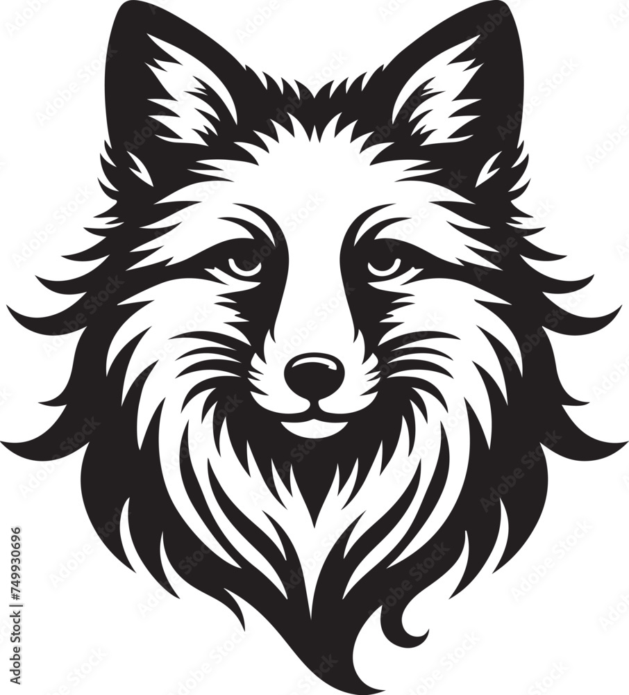 Wolf fox head vector logo design template. Can be used for t-shirt prints, label, emblem