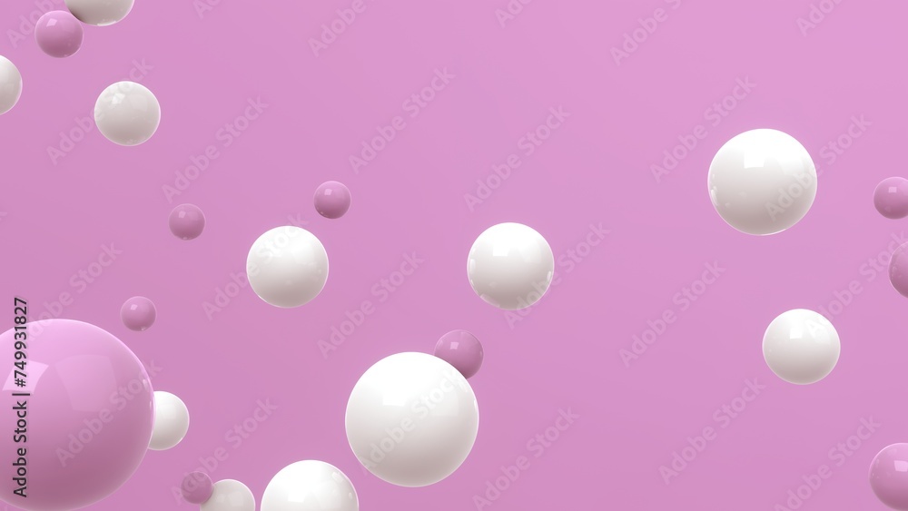 3d rendering background with glossy floating bubbles. Abstract wallpaper. Dynamic wallpaper. Modern cover design. 3D illustration.