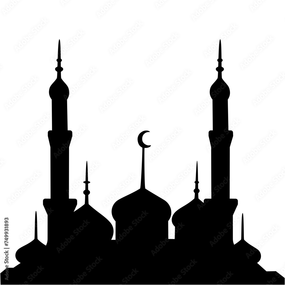 Fototapeta premium Mosque Silhouette Illustration 