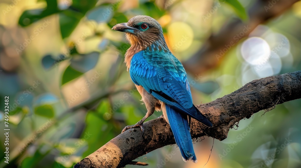 Indian roller in park. Generative AI