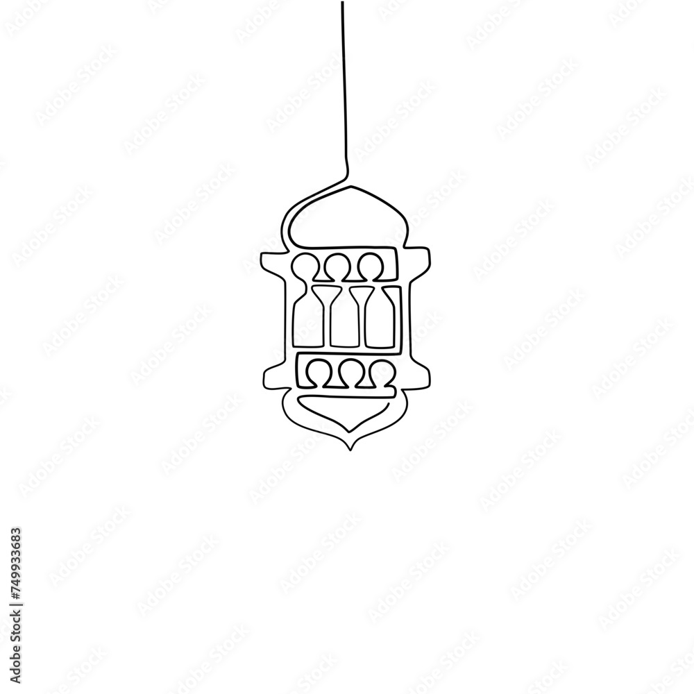 Islamic Lantern Continuous Line Drawing Islamic Lantern Continuous Line Drawing