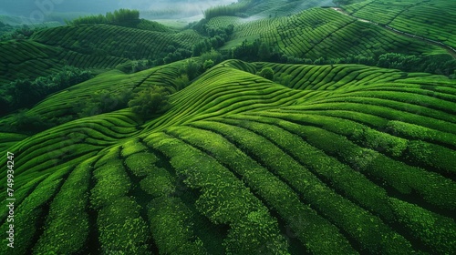 Tea plantation. Generative AI