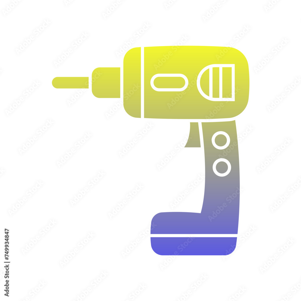Electric Drill Flat Gradient Style Electric Drill Flat Gradient Style