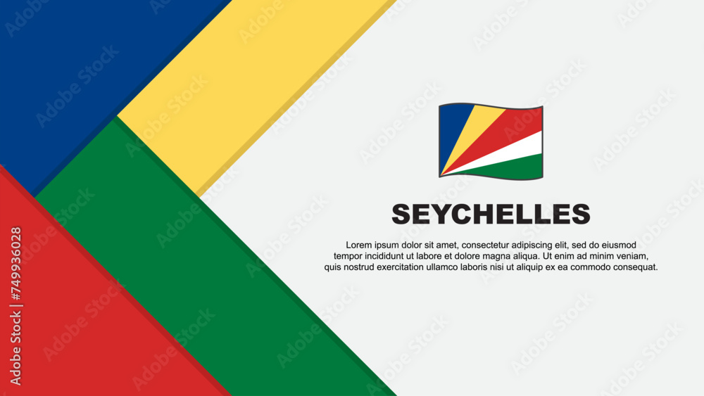 Fototapeta premium Seychelles Flag Abstract Background Design Template. Seychelles Independence Day Banner Cartoon Vector Illustration. Seychelles Illustration