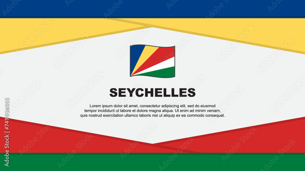 Obraz premium Seychelles Flag Abstract Background Design Template. Seychelles Independence Day Banner Cartoon Vector Illustration. Seychelles Vector