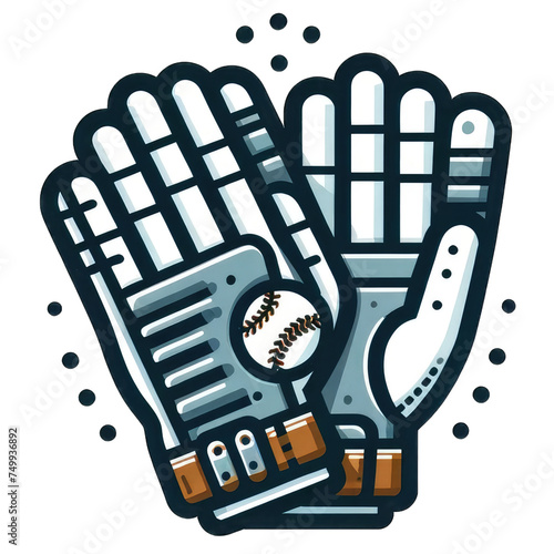 Spring sports equipment baseball glove vector style transparent background photo
