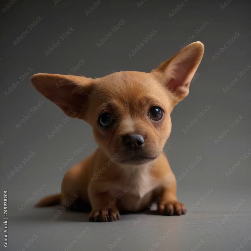 Cute facial expression of a young puppy, generative AI