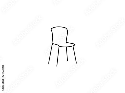 Modern office chair isolated on white background in different positions line graphic icon.