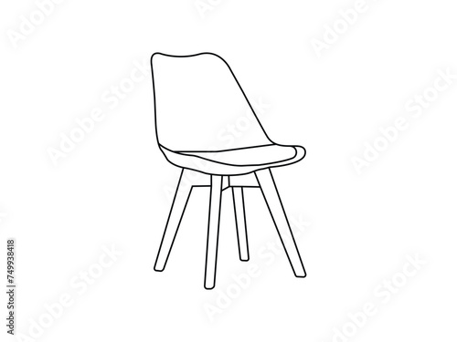 Modern office chair isolated on white background in different positions line graphic icon.