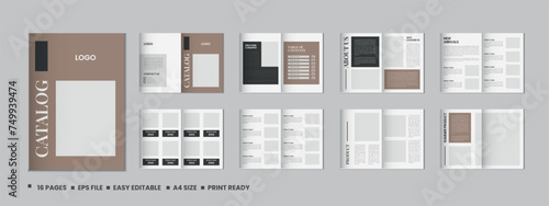 Furniture product catalogue design, multipage brochure catalog template design with mockup