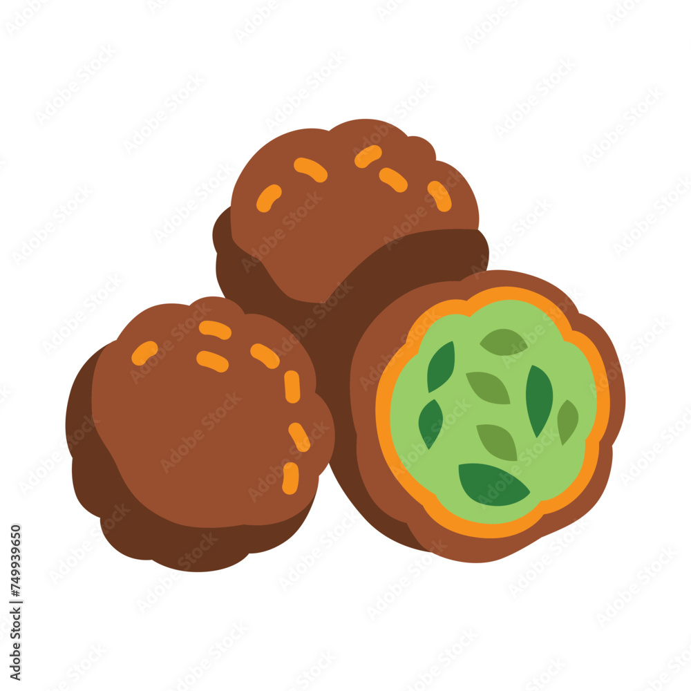 Falafel chickpea vector icon. Isolated a popular Middle Eastern dish that has been enjoyed for centuries sign design.