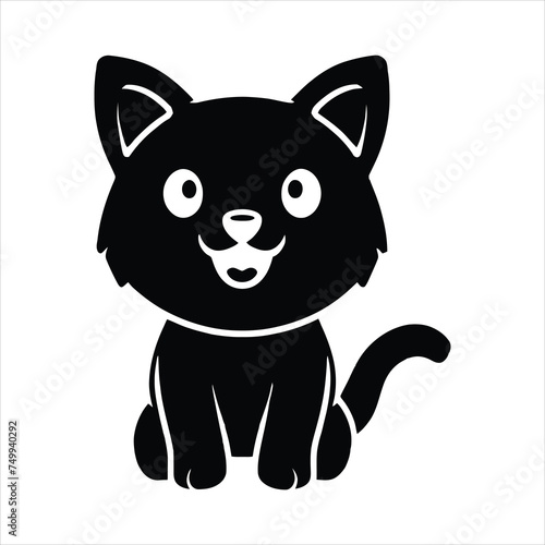 Vector illustration. Silhouettes of black pet animals.