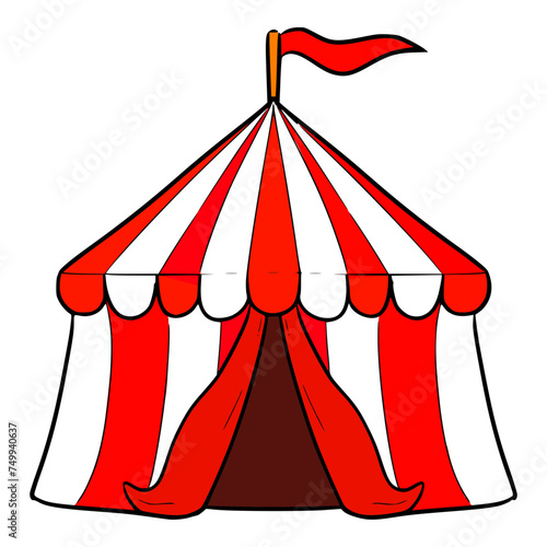 circus tent icon illustration hand drawn isolated vector