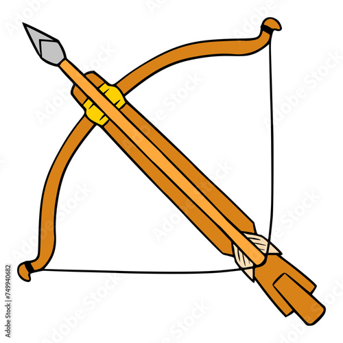 crossbow illustration hand drawn isolated vector