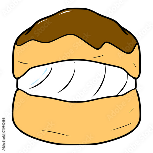 cream puff illustration hand drawn isolated vector