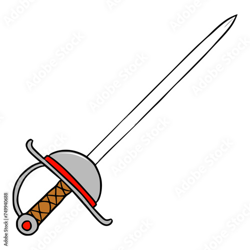 rapier illustration hand drawn isolated vector