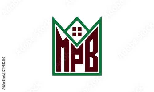 MPB initial letter real estate builders logo design vector. construction, housing, home marker, property, building, apartment, flat, compartment, business, corporate, house rent, rental, commercial photo