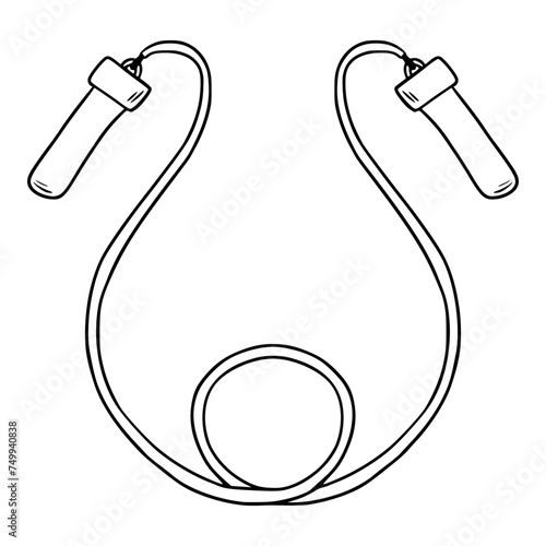 skipping rope illustration hand drawn outline isolated vector