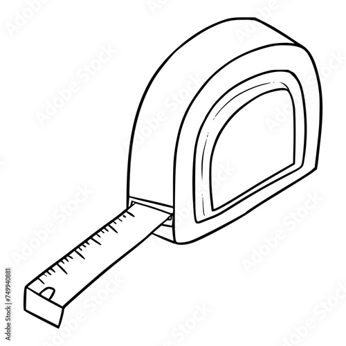 measuring tape illustration hand drawn outline isolated vector