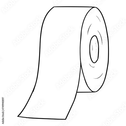roll duct tape illustration hand drawn outline isolated vector