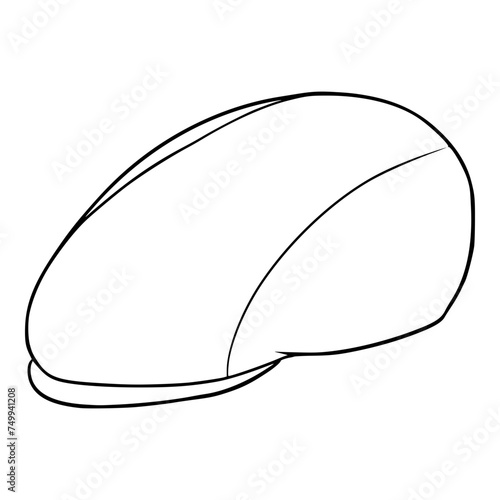 flat cap ascot illustration hand drawn outline isolated vector