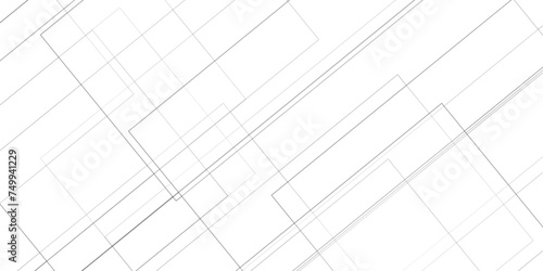 Abstract grey lines on white background with luxury shapes architecture plan. Modern pattern elegant gray line template background. 
