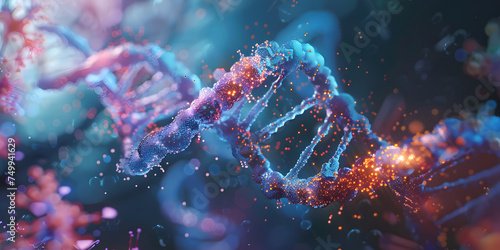 Radiant Ribbons: DNA Radiance "Luminous Strands, Molecular Brilliance"