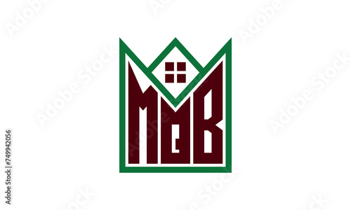 MQB initial letter real estate builders logo design vector. construction, housing, home marker, property, building, apartment, flat, compartment, business, corporate, house rent, rental, commercial photo