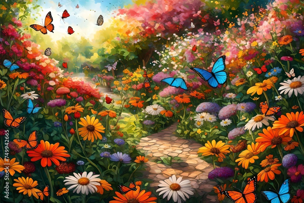 flower background generated by AI technology