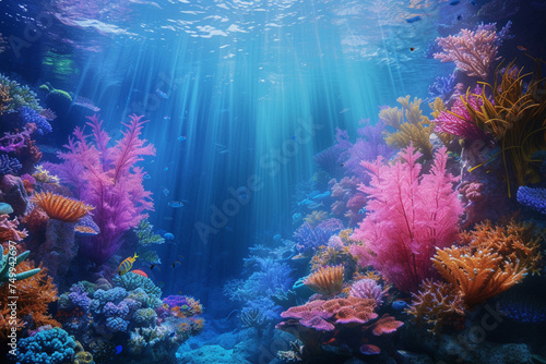 coral reef in sea © Haider