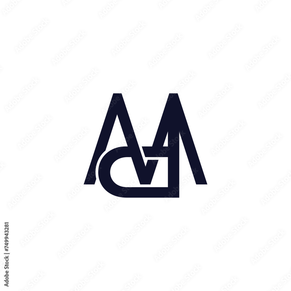 letter md 3d flat overlap logo vector letter md 3d flat overlap logo vector
