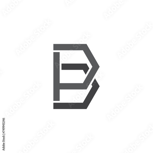 letter pb linked gradient flat logo geometric vector
