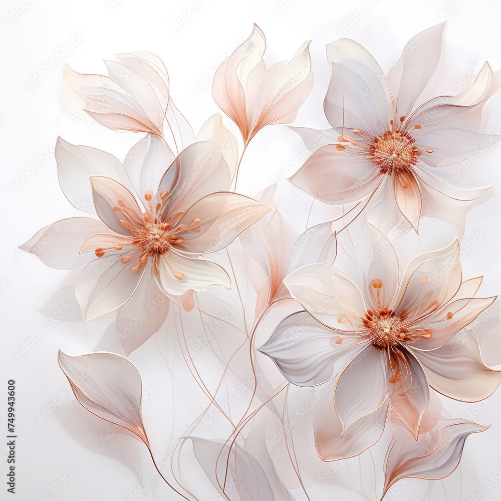 Delicate abstract floral background Flowers backdrop on white background Job ID: 1974d5de-1d5a-4ca9-b0ff-90ac66d571ff