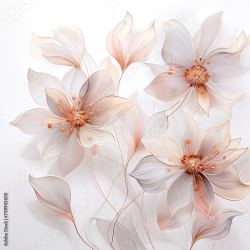 Delicate abstract floral background Flowers backdrop on white background Job ID: 1974d5de-1d5a-4ca9-b0ff-90ac66d571ff