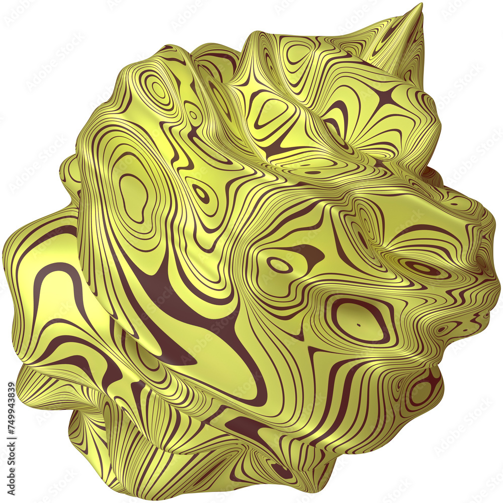 yellow brown abstract 3d shape render yellow brown abstract 3d shape render