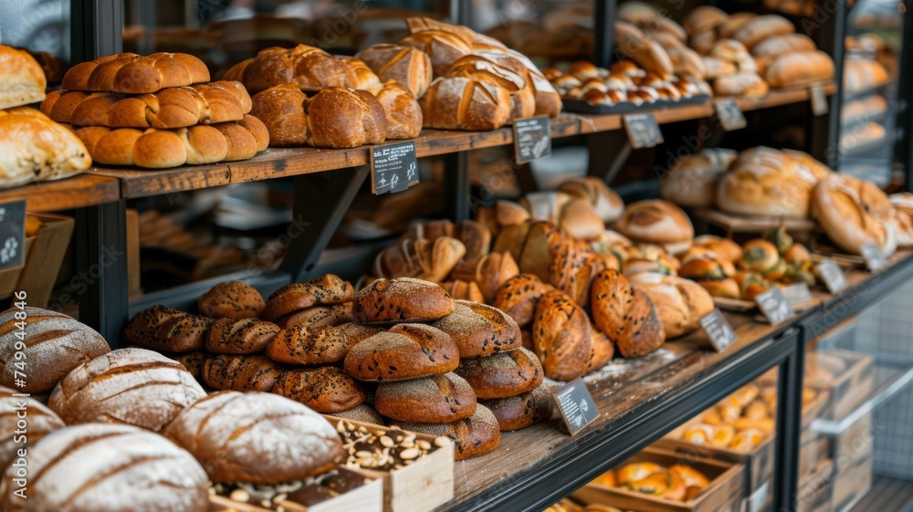 A bakery that showcases a variety of breads.