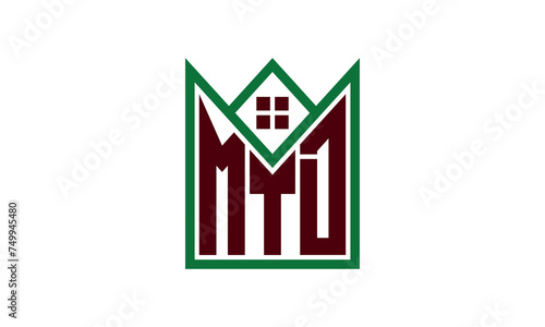 MTD initial letter real estate builders logo design vector. construction, housing, home marker, property, building, apartment, flat, compartment, business, corporate, house rent, rental, commercial photo