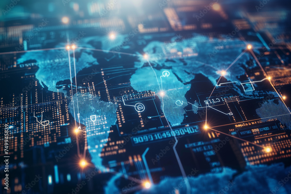 Network with digital world map, wireless connection to communication in city world, social media technology. Network with digital world map, wireless connection to communication in city world, social media technology.