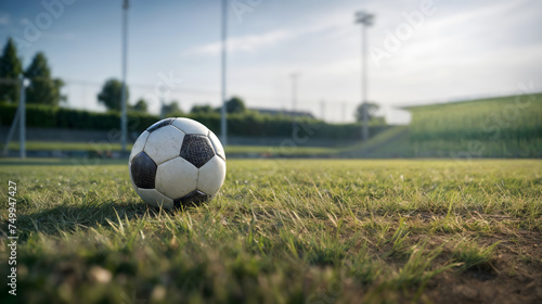 The soccer ball with copy space on sprawling green field, Generative AI © REC Stock Footage