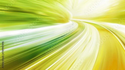 A dynamic and modern digital technology abstract background, Abstract speed motion, yellow and green blurred lines, abstract futuristic digital technology