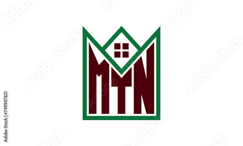 MTN initial letter real estate builders logo design vector. construction, housing, home marker, property, building, apartment, flat, compartment, business, corporate, house rent, rental, commercial