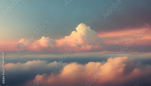 background of sunrise sky with gentle colors of soft clouds