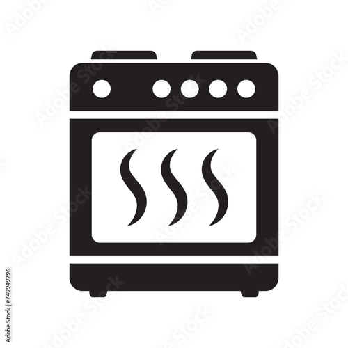 Stove oven icon, vector gas stove. Kitchen cooking appliance. Vector illustration.