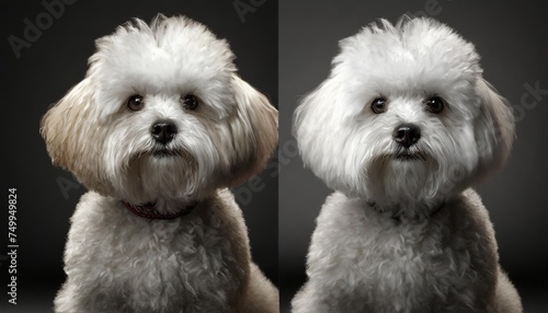before and after dog grooming bichon fries