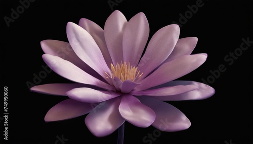 macro of purple six petal flower isolated on black