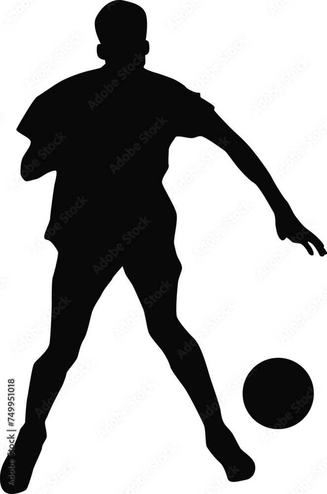 Soccer player silhouette illustration in vector Soccer player silhouette illustration in vector